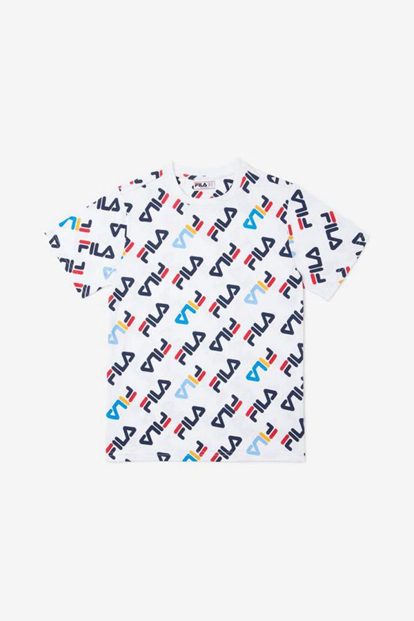 Fila White Cotton Boy's Tee - White,NZ 365-17032